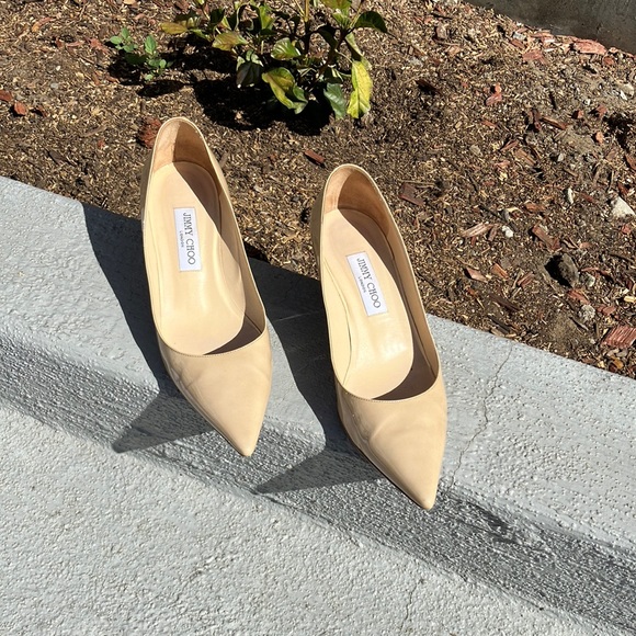 Jimmy Choo Shoes - Beautiful Jimmy Choo Nude Patent Kitten Heels womens size EU 40 / US 10